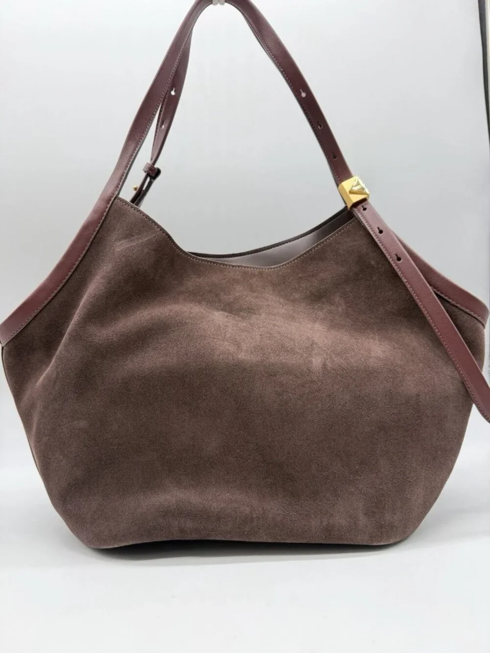 KATE SPADE NY Deco suede extra large tulip tote bag + Dust bag Hot Fudge/ Brown
